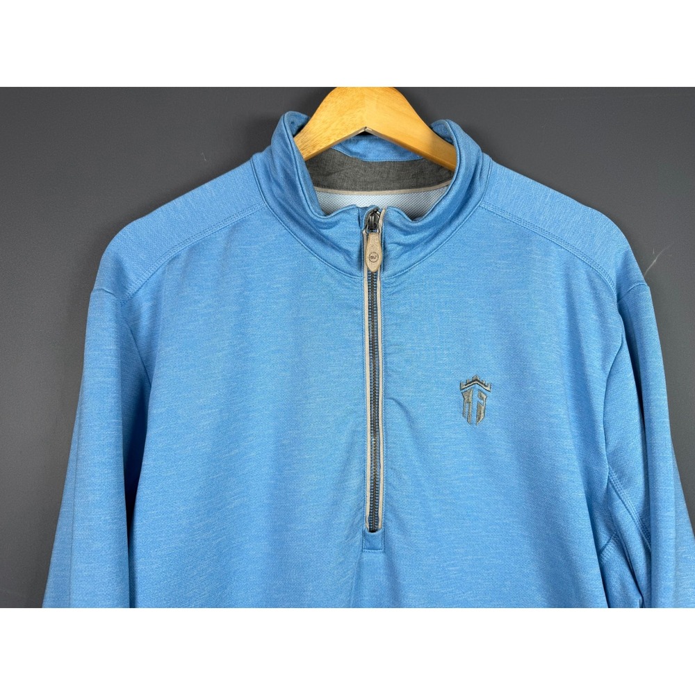 Vineyard Vines Jim Nantz Mens Large Blue Fortitude Quarter Zip Pullover